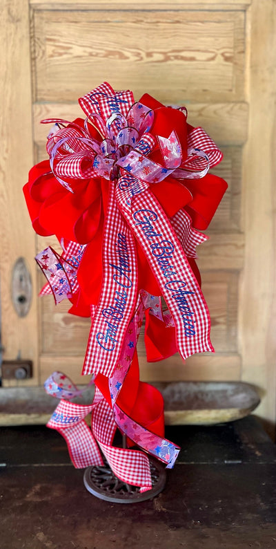 Red White & Blue American Flag Bow