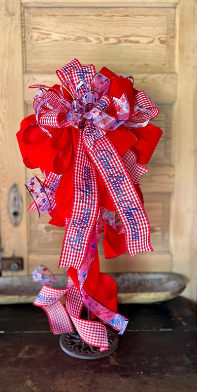 The Martha Red White & Blue American Flag Bow