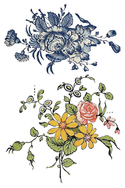 IOD Fairytale Florals Rub On Transfer Sheet