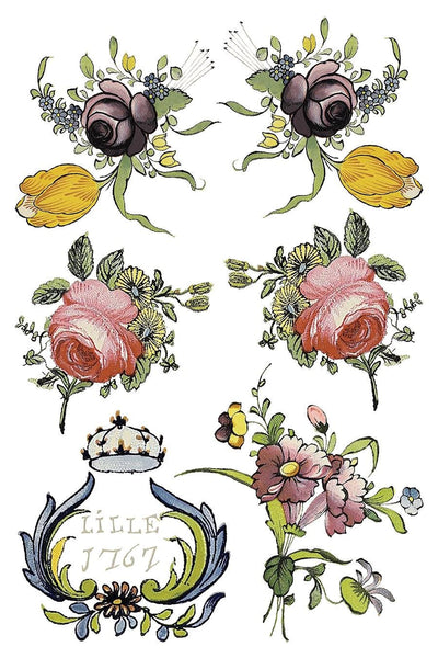 IOD Fairytale Florals Rub On Transfer Sheet