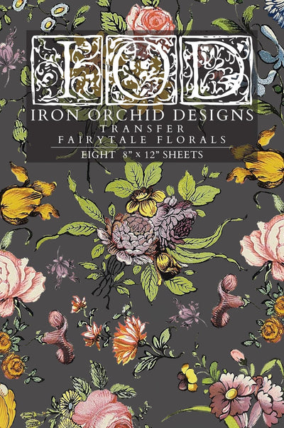 IOD Fairytale Florals Rub On Transfer Sheet