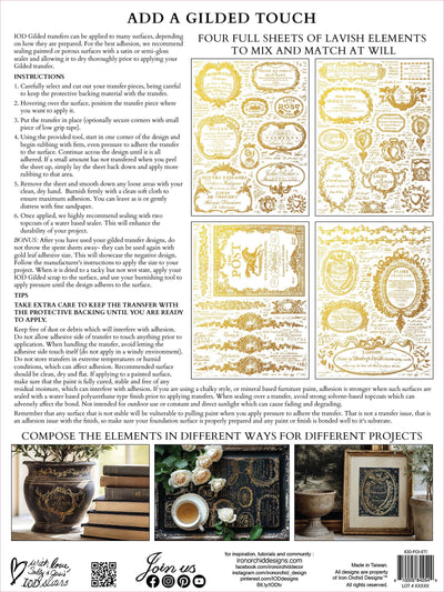 IOD Etiquettes Gilded Foil Rub-On Transfers