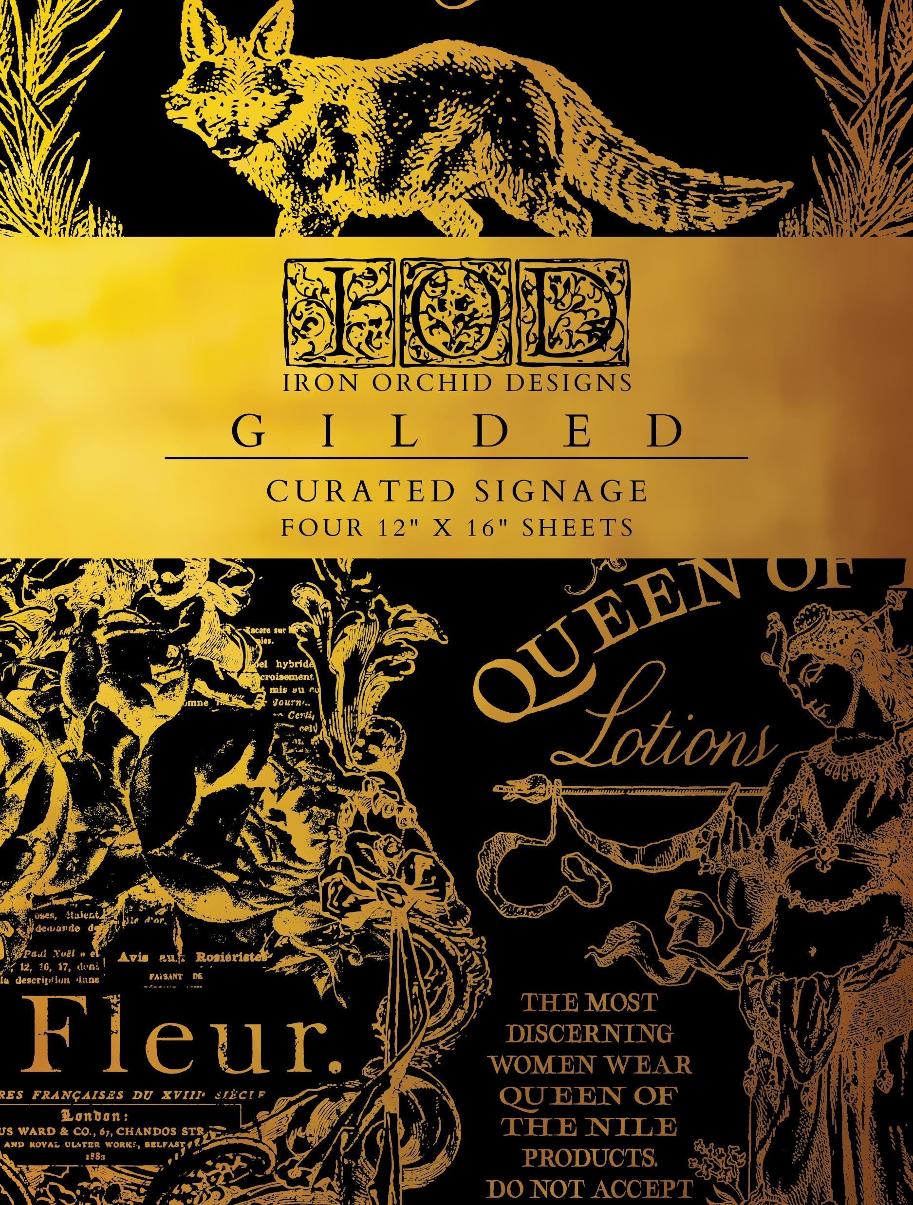IOD Curated Signage Gilded Foil Rub On Transfer Sheet