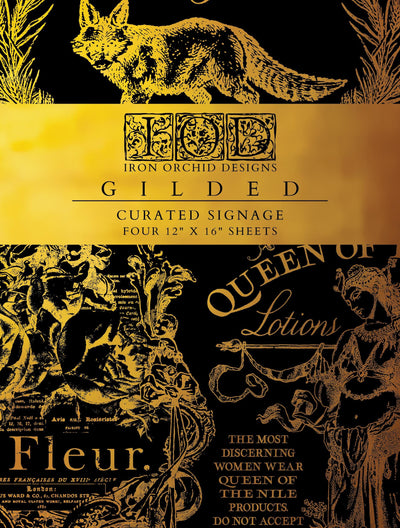 IOD Curated Signage Gilded Foil Rub On Transfer Sheet