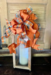 The Augusta Orange & Blue Fall Bow For Wreaths and Lanterns