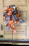 The Sherry Orange Copper & Teal Fall Bow For Wreaths and Lanterns