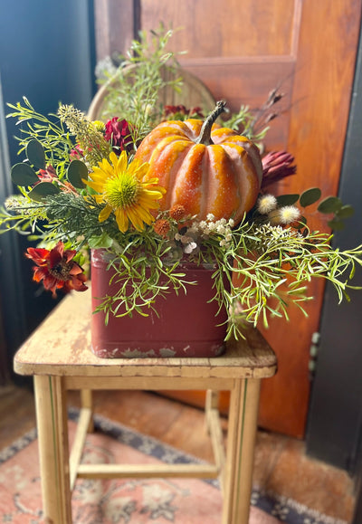 The Sarah Rust & Yellow Garden Farmhouse Centerpiece For Table