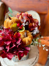 The Tina Orange & Burgundy Pumpkin Farmhouse Centerpiece For Table