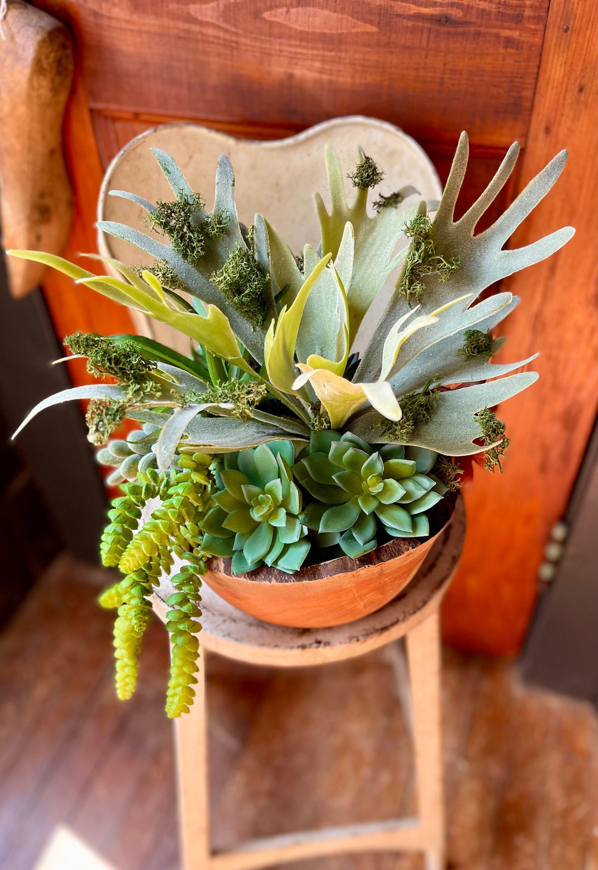 succulent centerpiece for dining table The Kiera Faux Succulent Centerpiece