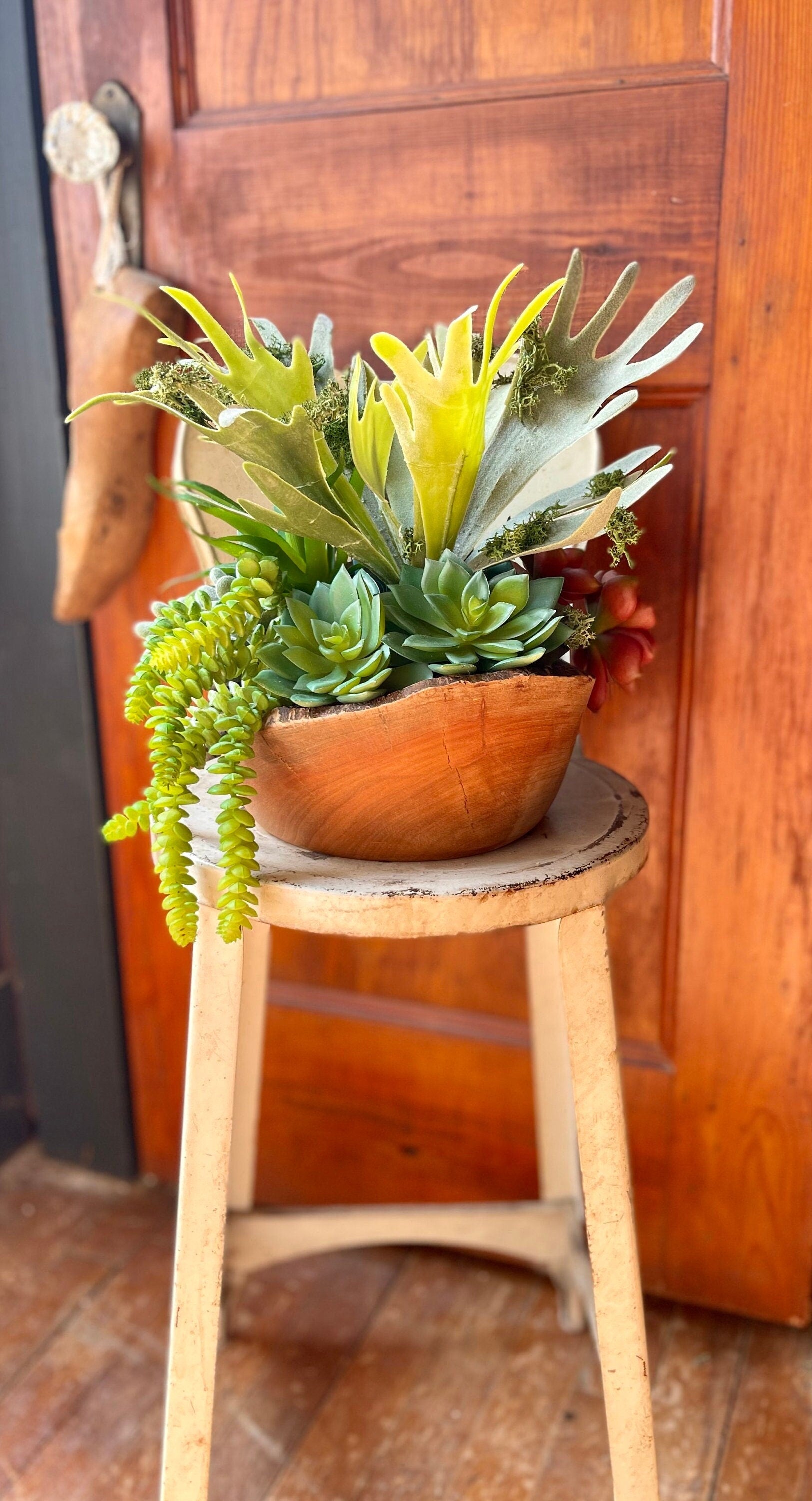 succulents for dining table The Kiera Faux Succulent Centerpiece