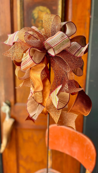 The Shayla Copper & Plum Fall Bow For Wreaths and Lanterns