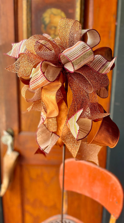 The Shayla Copper & Plum Fall Bow For Wreaths and Lanterns