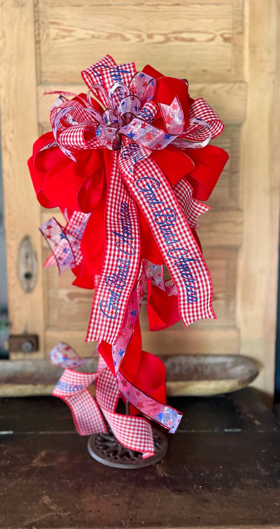 Red White & Blue American Flag Bow