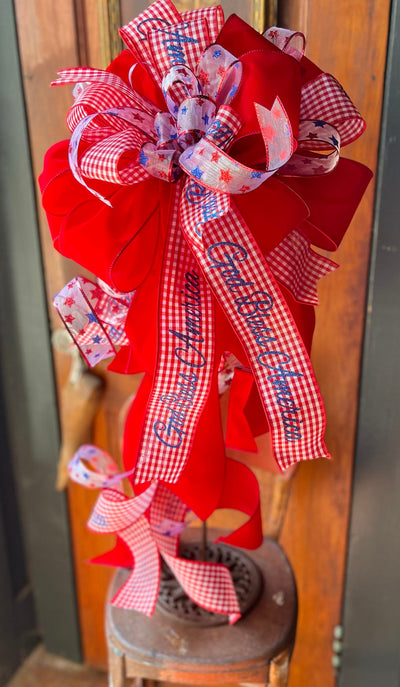 The Martha Red White & Blue American Flag Bow