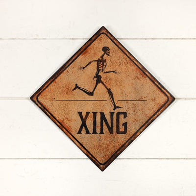 Vintage Style Skeleton Crossing Sign