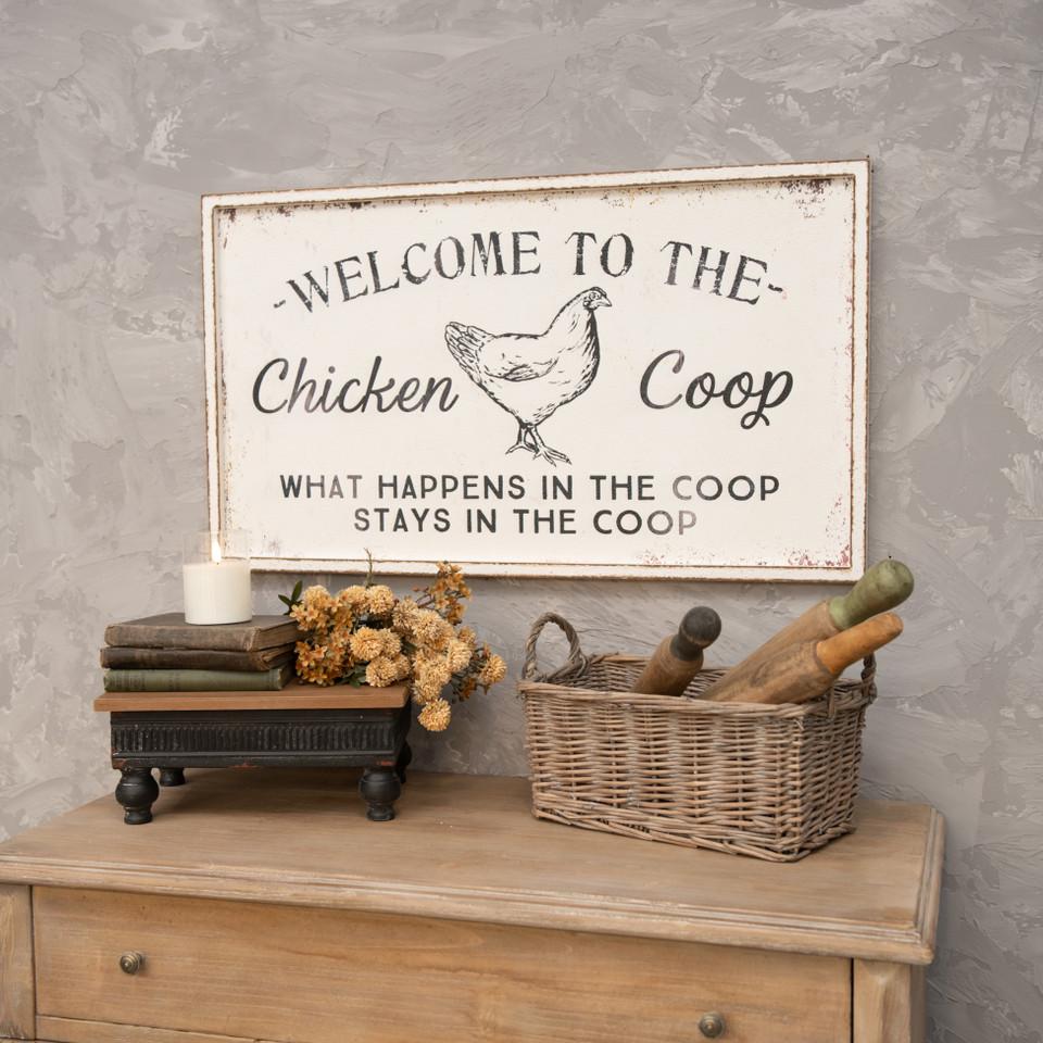 Black & White Chicken Coop Sign