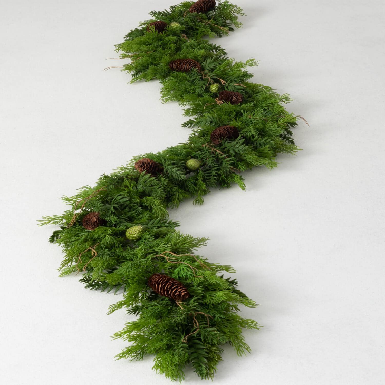 6 Foot Hemlock & Cedar Pine Christmas Garland, holiday greenery swag, wreath making supply, winter farmhouse decor, holiday cottage decor