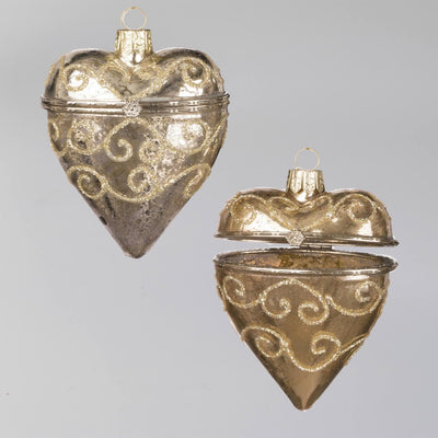 Gold HEART CLOCHE ORNAMENT