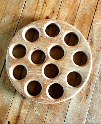 Handmade Wood Egg Holder Trivet