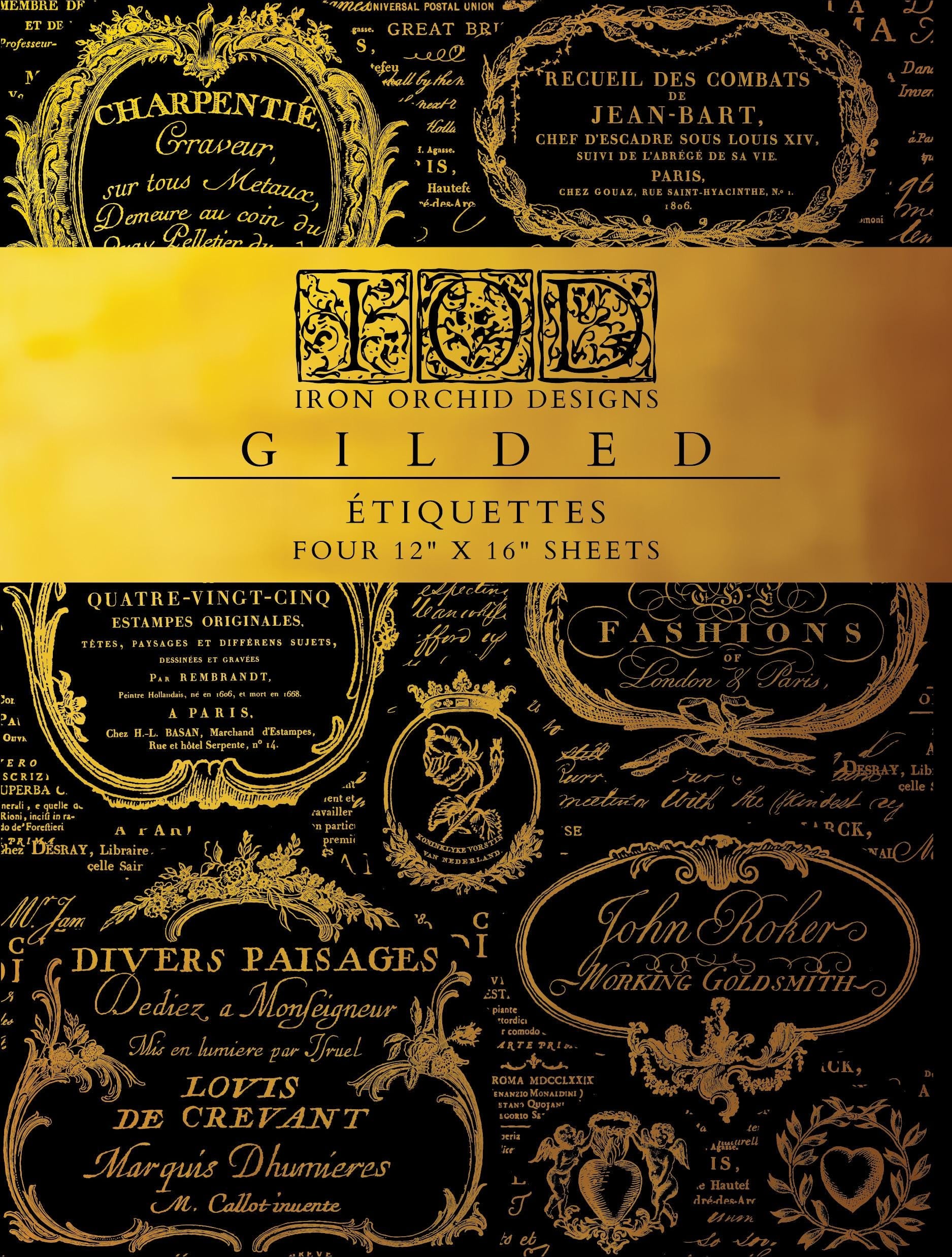 IOD Etiquettes Gilded Foil Rub On Transfer Sheet
