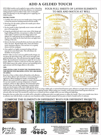 IOD Gilded Foil Rub-On Transfer Sheet: Curated Signage Designs