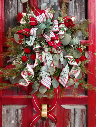 The Anais Winter Rustic Sage green Christmas Wreath For Front Door