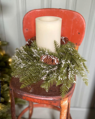 The Stephan Snowy Pine Candle Ring