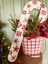 Red & White Wood Candy Cane Decorative Hanger