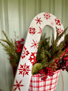 Red & White Wood Candy Cane Decorative Hanger