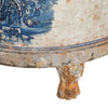 Round blue toile aged container