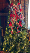 The Violet Red & French Blue Velvet Christmas Tree Topper Bow