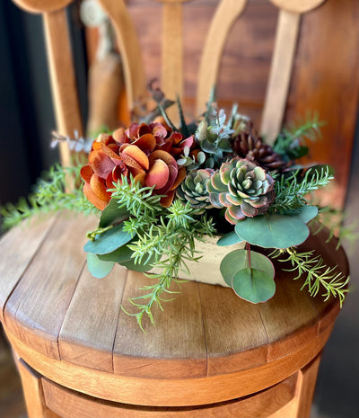 rustic succulent centerpieces Faux Succulent Centerpiece