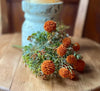 Fall Garden Greenery Bush, Orange Silk flower greenery, artificial flower bush, craft supply, button bush, artificial green bush