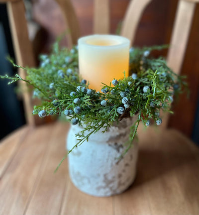Distressed Wood Candle Holder