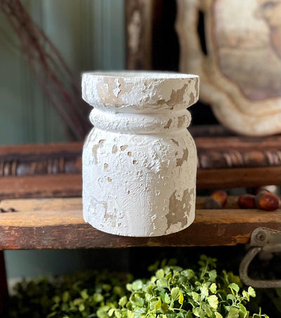 Distressed Wood Candle Holder