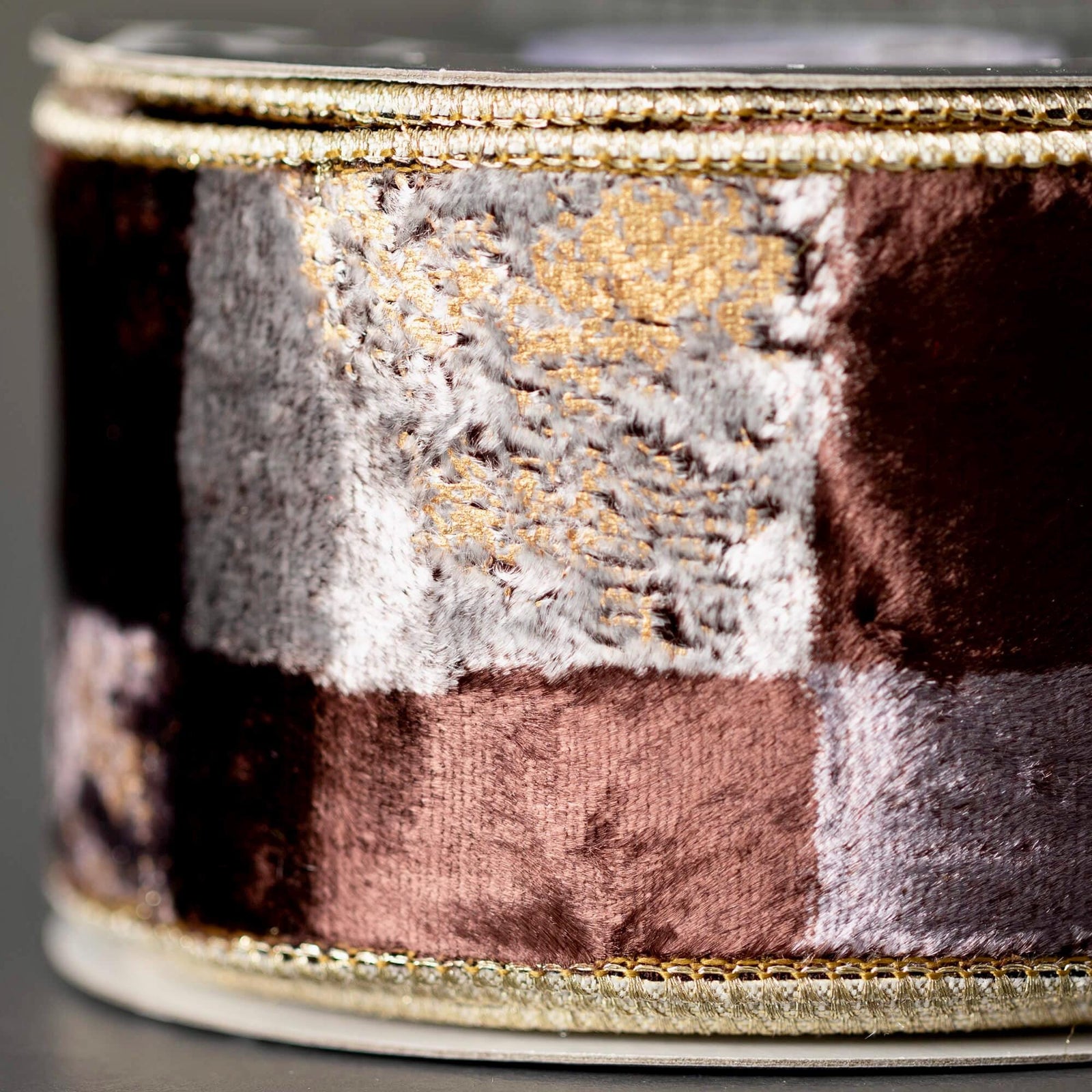 Bronze Silver & Rose Gold Wired Ribbon 2.5" x 10 YARD ROLL