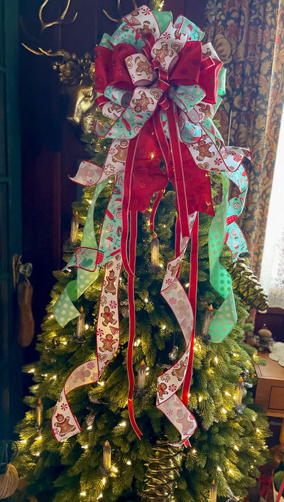The Honey Gingerbread Man Christmas Tree Topper Bow