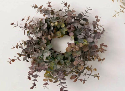 Eucalyptus Candle Ring, Greenery Mini Wreath, Candle Wreath, Mantle decor, Kitchen island decor, farmhouse year round decor, Fall