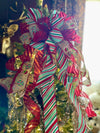 The Katie Red & White Gingerbread Christmas Tree Topper Bow, Tree trimming bow, Christmas wreath bow, Christmas tree bow, whimsical bow