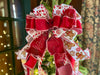 Red & White Gingerbread Christmas Bow - The Ginnifer