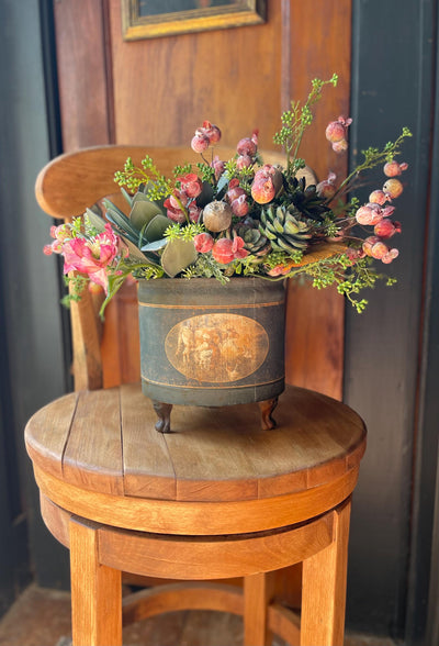 The Victoria Fall Centerpiece For Table, Mauve & green fall arrangement, succulent rustic arrangement, Autumn floral arrangement, all season