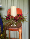 The Grace Cedar Red Berry & Magnolia Leaf Christmas Candle Ring