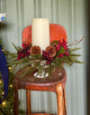 The Grace Cedar Red Berry & Magnolia Leaf Christmas Candle Ring