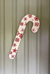 Red & White Wood Candy Cane Decorative Hanger