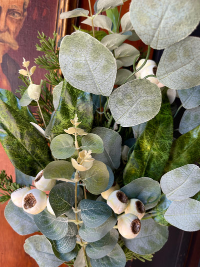 Artificial Eucalyptus & Cedar Pod Branch