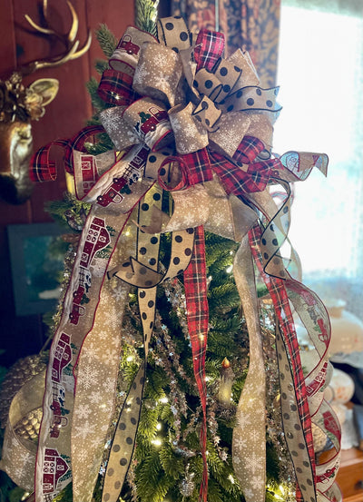 The Danielle Buffalo Check Christmas Tree Topper Bow