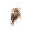 4.5" Speckled Feather Owl Ornament Natural Brown & white