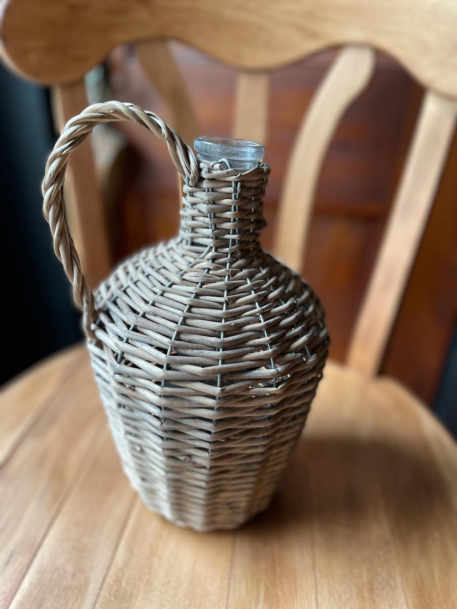 Willow Covered Wine Bottle