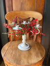 The Alexis White Distressed Candelabra~Farmhouse candle stand for pillar candle