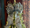 The Midori Minty Sage Green & Silver Christmas Tree Topper Bow